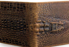 Dragon Leather Mens Wallets Alligator Pattern Cool billfold Slim Bifold Wallet Card Wallet Purse for Mens - iwalletsmen