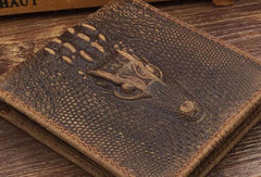 Dragon Leather Mens Wallets Alligator Pattern Cool billfold Slim Bifold Wallet Card Wallet Purse for Mens - iwalletsmen