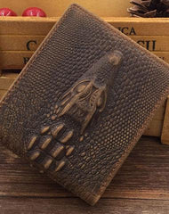 Dragon Leather Mens Wallets Alligator Pattern Cool billfold Slim Bifold Wallet Card Wallet Purse for Mens - iwalletsmen