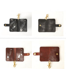 Handmade Black Leather Mens Cool Key Wallet Key Holder Brown Card Holder Car Key Case for Men - iwalletsmen