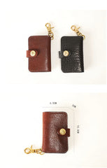Handmade Black Leather Mens Cool Key Wallet Key Holder Brown Card Holder Car Key Case for Men - iwalletsmen