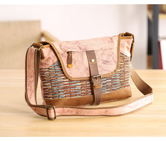 Country Style Canvas Leather Mens 14'' Womens Small Side Bag Courier Bag Messenger Bag for Men - iwalletsmen