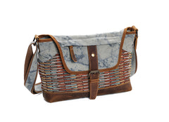 Country Style Canvas Leather Mens 14'' Womens Small Side Bag Courier Bag Messenger Bag for Men - iwalletsmen