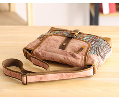 Country Style Canvas Leather Mens 14'' Womens Small Side Bag Courier Bag Messenger Bag for Men - iwalletsmen