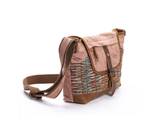 Country Style Canvas Leather Mens 14'' Womens Small Side Bag Courier Bag Messenger Bag for Men - iwalletsmen