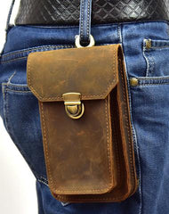 MEN LEATHER Belt Pouch WAIST BAG HIP PACK BELT BAG CELL PHONE HOLSTERS - iwalletsmen