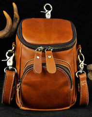 MEN LEATHER Belt Pouch WAIST BAG HIP PACK BELT BAG CELL PHONE HOLSTER - iwalletsmen