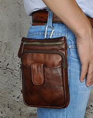Leather Mens Belt Pouches Cell Phone Holsters Waist Bag BELT BAG Shoulder Bag For Men - iwalletsmen