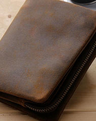 Leather Small Mens Wallet Slim Vintage Bifold Wallet for Men - iwalletsmen