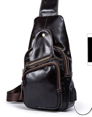 Leather Cool Chest Bag Sling Bag Sling Crossbody Bag Sling Travel Bag Hiking Bag For Mens - iwalletsmen