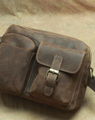 Vintage Leather Mens Cool Messenger Bag Cool Shoulder Bag CrossBody Bags For Men - iwalletsmen