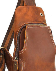 Cool Leather Chest Bag Sling Bag Sling Crossbody Bag Sling Travel Bag Sling Hiking Bag For Men - iwalletsmen