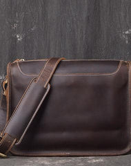 Cool Leather Men Vintage Coffee Messenger Bag Shoulder Bags for Men - iwalletsmen