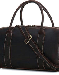 Leather Mens Weekender Bag Duffle Bag Overnight Bag Travel Bag - iwalletsmen