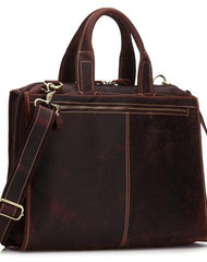 Vintage Leather Mens Briefcase Work Briefcase Business Briefcase Laptop Briefcase For Men - iwalletsmen