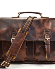 VINTAGE LEATHER MENS Large BRIEFCASEs BUSINESS BRIEFCASE Cool SHOULDER BAG HANDBAGS FOR MEN - iwalletsmen