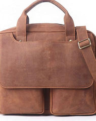 GENUINE LEATHER MENS COOL MESSENGER BAG BRIEFCASE WORK BAG BUSINESS BAG FOR MEN - iwalletsmen