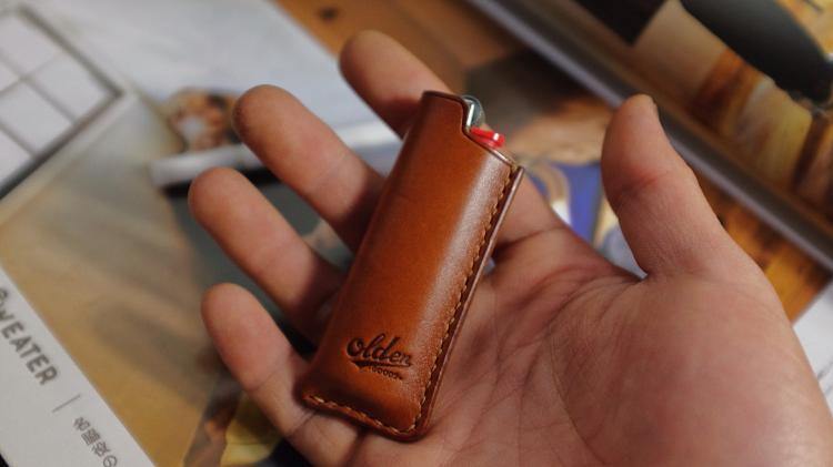 Leather Lighter Case - Handstitched Leather Sleeve for Bic