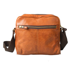 Fashion Black Leather Men Small Vertical Messenger Bag Side Bag Brown Courier Bag For Men - iwalletsmen