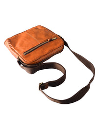 Fashion Black Leather Men Small Vertical Messenger Bag Side Bag Brown Courier Bag For Men - iwalletsmen