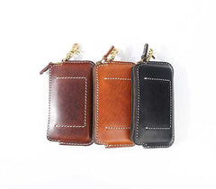 Fashion Black Leather Mens Long Wallet Brown Chain Wallet Biker Chain Wallet Clutch Men - iwalletsmen
