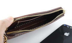 Fashion Black Leather Mens Long Wallet Brown Chain Wallet Biker Chain Wallet Clutch Men - iwalletsmen