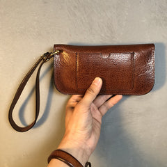 Fashion Black Leather Mens Long Wallet Wristet Wallets Clutch Black Wallet Phone Wallet For Men - iwalletsmen