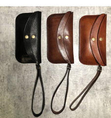 Fashion Black Leather Mens Long Wallet Wristet Wallets Clutch Black Wallet Phone Wallet For Men - iwalletsmen
