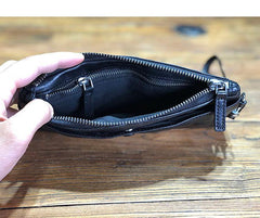 Fashion Black Leather Mens Long Wallet Brown Wristlet Wallet Phone Chain Wallet Clutch Men - iwalletsmen