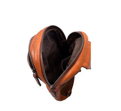 Fashion Brown Leather Men Sling Pack Chest Bag Sling Bag Cool Coffee Leather One Shoulder Backpack For Men - iwalletsmen
