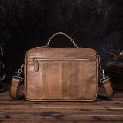 Brown Men's Small Professional Briefcase 10‘’ Laptop Handbag Business Shoulder Bag For Men - iwalletsmen