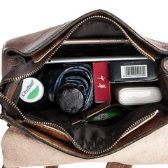 Fashion Brown LEATHER MEN'S College Backpack Travel Backpack Satchel School Backpack For Men - iwalletsmen