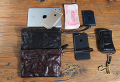 Fashion Leather Mens Clutch Cool Black Slim Wallet Zipper Clutch Wristlet Wallets for Men - iwalletsmen