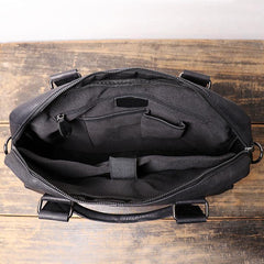 Fashion Leather Mens  Black Laptop Work Bag Handbag Black Briefcase Shoulder Bags Business Bags For Men - iwalletsmen