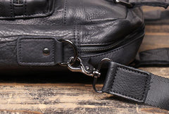 Fashion Leather Mens  Black Laptop Work Bag Handbag Black Briefcase Shoulder Bags Business Bags For Men - iwalletsmen