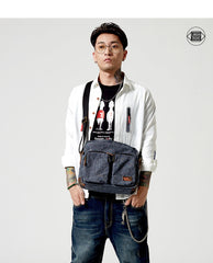Fashion Oxford Cloth Leather Mens Ancient Red Side Bag Messenger Bags Ancient Gray Oxford Cloth Courier Bag for Men - iwalletsmen