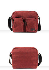 Fashion Oxford Cloth Leather Mens Ancient Red Side Bag Messenger Bags Ancient Gray Oxford Cloth Courier Bag for Men - iwalletsmen