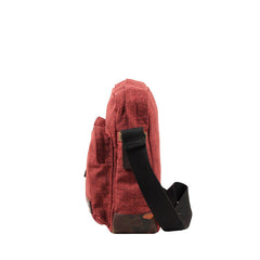 Fashion Oxford Cloth Leather Mens Ancient Red Side Bag Messenger Bags Ancient Gray Oxford Cloth Courier Bag for Men - iwalletsmen