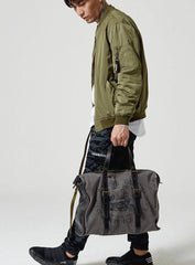 Fashion Canvas Leather Mens Weekender Bags Travel Bag Canvas Duffle Bag For Men - iwalletsmen