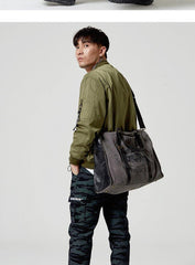 Fashion Canvas Leather Mens Weekender Bags Travel Bag Canvas Duffle Bag For Men - iwalletsmen