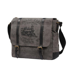 Fashion Canvas Leather Mens Side Bags Messenger Bags Khaki Canvas Courier Bag for Men - iwalletsmen