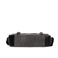 Fashion Canvas Leather Mens Side Bags Messenger Bags Khaki Canvas Courier Bag for Men - iwalletsmen