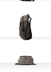 Fashion Waxed Canvas Mens Sling Bag Canvas Sling Pack Blue Canvas Sling Backpack for Men - iwalletsmen