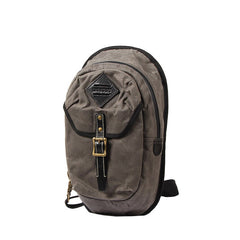 Fashion Waxed Canvas Mens Sling Bag Canvas Sling Pack Blue Canvas Sling Backpack for Men - iwalletsmen