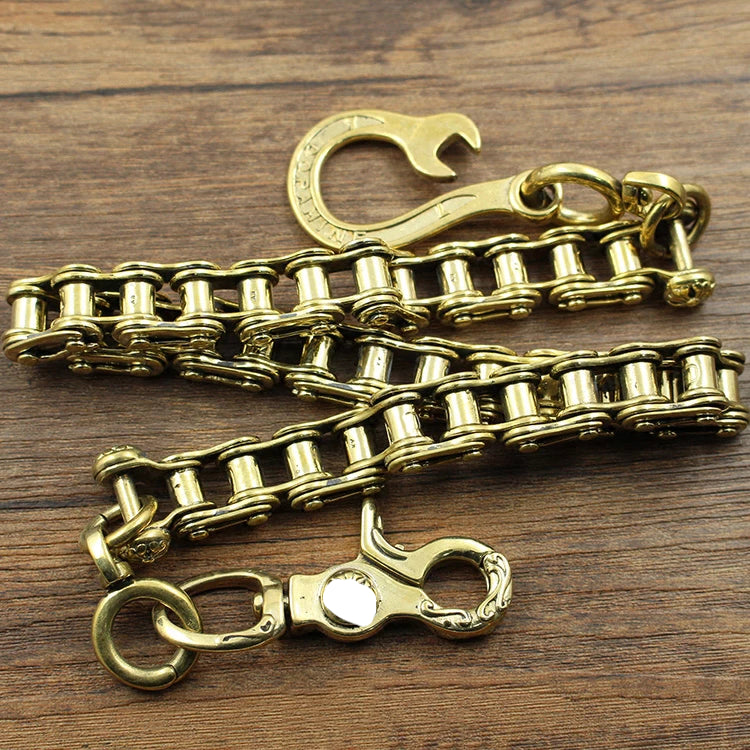 Badass Brass Gold Mens 18‘’ Bike Chain Pants Chain Wallet Chain Motorcycle Wallet Chain for Men - iwalletsmen