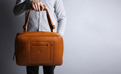 Fashion Brown PU Leather Casual Men's Messenger Bag Backpack Laptop Briefcase For Men - iwalletsmen