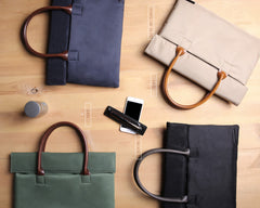 Fashion PVC Canvas Casual Black Men's Handbag Briefcase Business Laptop Handbag For Men - iwalletsmen