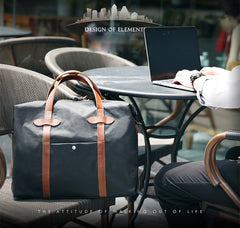 Fashion PVC Canvas Black Men's Large Handbag Briefcase Business Laptop Business For Men - iwalletsmen