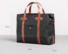 Fashion PVC Canvas Black Men's Large Handbag Briefcase Business Laptop Business For Men - iwalletsmen
