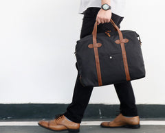 Fashion PVC Canvas Black Men's Large Handbag Briefcase Business Laptop Business For Men - iwalletsmen